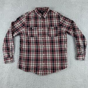 Urban Pipeline Mens XL Plaid Button Down Shirt Red Black Grey Cotton 000128475